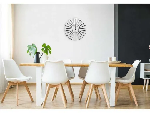 Klok Geometrisch 2, Wit, Zwart, 50X1,5X50 Cm, Epikasa