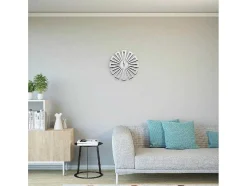 Klok Geometrisch 2, Wit, Zwart, 50X1,5X50 Cm, Epikasa