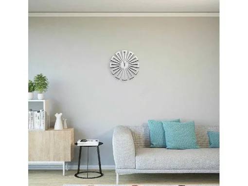 Klok Geometrisch 2, Wit, Zwart, 50X1,5X50 Cm, Epikasa