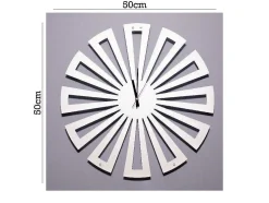 Klok Geometrisch 2, Wit, Zwart, 50X1,5X50 Cm, Epikasa