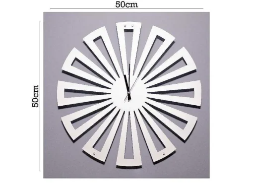 Klok Geometrisch 2, Wit, Zwart, 50X1,5X50 Cm, Epikasa