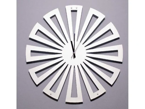 Klok Geometrisch 2, Wit, Zwart, 50X1,5X50 Cm, Epikasa