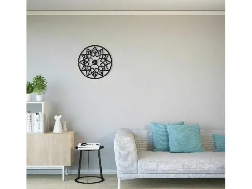 Klok Geometrisch 4, Zwart, 50X1,5X50 Cm, Epikasa