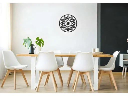 Klok Geometrisch 4, Zwart, 50X1,5X50 Cm, Epikasa