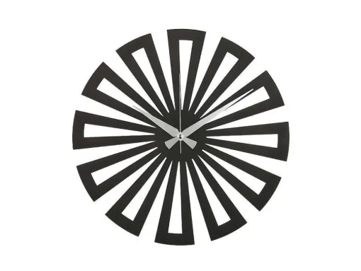 Klok Geometrisch 6, Zwart, Zilver, 50X1,5X50 Cm, Epikasa