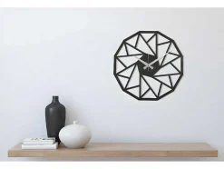 Klok Geometrisch 7, Zwart, Zilver, 50X1,5X50 Cm, Epikasa