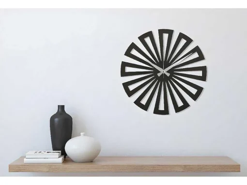Klok Geometrisch 6, Zwart, Zilver, 50X1,5X50 Cm, Epikasa