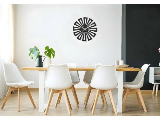 Klok Geometrisch 6, Zwart, Zilver, 50X1,5X50 Cm, Epikasa
