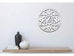 Klok Geometrisch, Wit, Zwart, 50X1,5X50 Cm, Epikasa