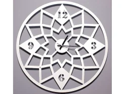 Klok Geometrisch, Wit, Zwart, 50X1,5X50 Cm, Epikasa