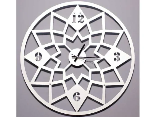 Klok Geometrisch, Wit, Zwart, 50X1,5X50 Cm, Epikasa