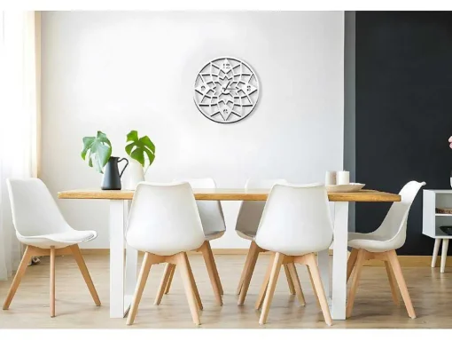 Klok Geometrisch, Wit, Zwart, 50X1,5X50 Cm, Epikasa