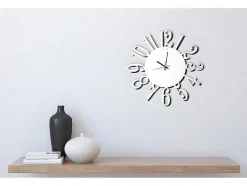 Klok Numbers 1, Wit, Zwart, 50X1,5X50 Cm, Epikasa