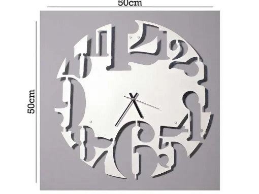 Klok Numbers 2, Wit, Zwart, 50X1,5X50 Cm, Epikasa
