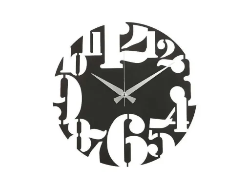 Klok Numbers 3, Zwart, Zilver, 50X1,5X50 Cm, Epikasa
