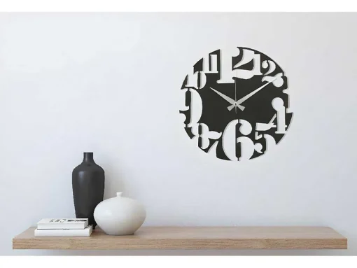 Klok Numbers 3, Zwart, Zilver, 50X1,5X50 Cm, Epikasa