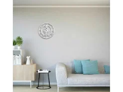 Klok Vintage 6, Wit, Zwart, 50X1,5X50 Cm, Epikasa