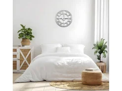 Klok Vintage 7, Wit, Zwart, 50X1,5X50 Cm, Epikasa