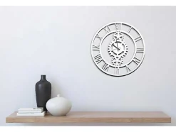 Klok Vintage 6, Wit, Zwart, 50X1,5X50 Cm, Epikasa