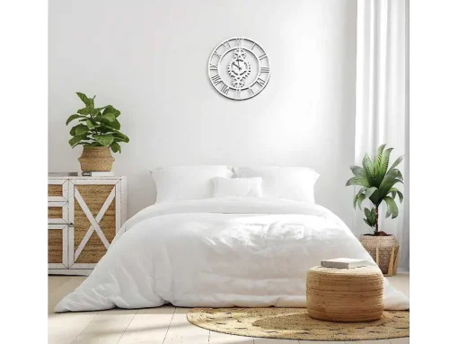 Klok Vintage 6, Wit, Zwart, 50X1,5X50 Cm, Epikasa