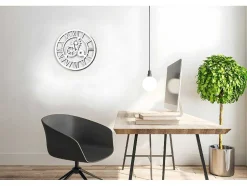 Klok Vintage 4, Wit, Zwart, 50X0,16X50 Cm, Epikasa