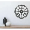 Klok Vintage 11, Zwart, Zilver, 50X1,5X50 Cm, Epikasa