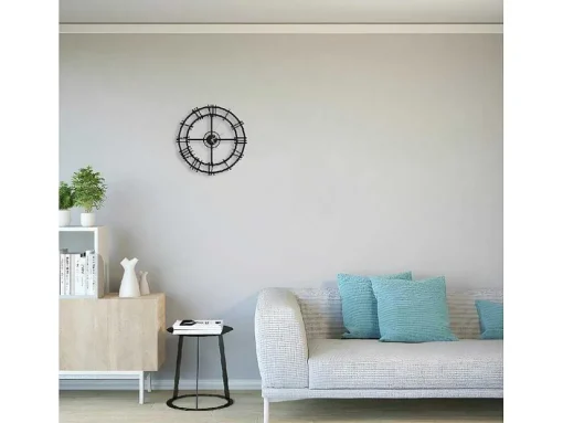 Klok Vintage 1, Zwart, Zilver, 50X0,16X50 Cm, Epikasa
