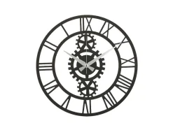 Klok Vintage 10, Zwart, Zilver, 50X1,5X50 Cm, Epikasa