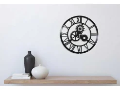 Klok Vintage, Zwart, Zilver, 50X0,16X50 Cm, Epikasa