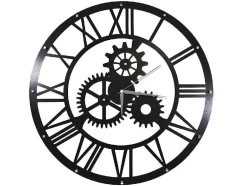 Klok Vintage, Zwart, Zilver, 50X0,16X50 Cm, Epikasa