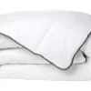 Knuffel Dekbed Silk Touch 140 X 200 Cm - 250 G/M - Wit Met Grijze Bies - Biesya