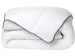 Knuffel Dekbed Silk Touch 240 X 260 Cm - 250 G/M - Wit Met Grijze Bies - Biesya