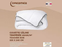 Knuffel Dekbed Silk Touch 220 X 240 Cm - 250 G/M - Wit Met Grijze Bies - Biesya