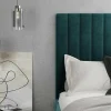 Kofferbed En Hoofdbord Met Verticale Stiksels - 160 X 200 Cm - Fluweel - Eendblauw - Larali - Van Pascal Morabito