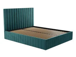 Kofferbed En Hoofdbord Met Verticale Stiksels - 180 X 200 Cm - Fluweel - Taupe - Larali - Van Pascal Morabito