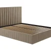 Kofferbed Met Hoofdbord Met Verticale Naden - 180 X 200 Cm - Velours - Taupe - Larali - Van Pascal Morabito