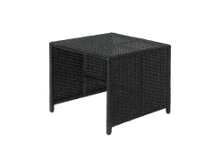 Krukje Van Poly-Rattan Mcw-K35, Zwart, Kussen Lichtgrijs