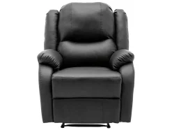 Kunstleer Handmatig Verstelbare Relaxfauteuil Met Zijvak - Zwart