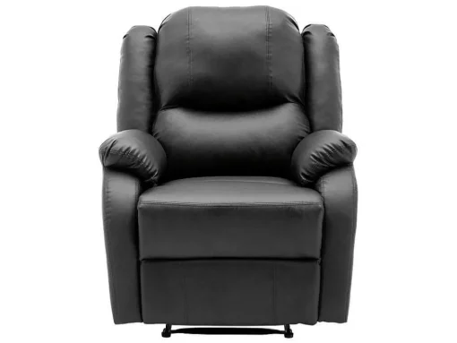 Kunstleer Handmatig Verstelbare Relaxfauteuil Met Zijvak - Zwart