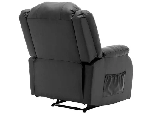 Kunstleer Handmatig Verstelbare Relaxfauteuil Met Zijvak - Zwart
