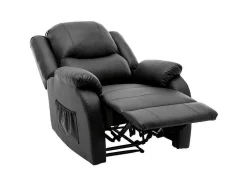 Kunstleer Handmatig Verstelbare Relaxfauteuil Met Zijvak - Zwart