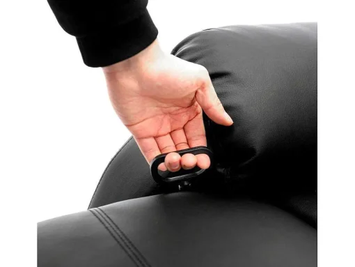 Kunstleer Handmatig Verstelbare Relaxfauteuil Met Zijvak - Zwart