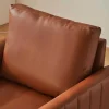 Kunstleren Chesterfield Fauteuil Met Dik Kussen - Goud Metalen Poten - Bruin