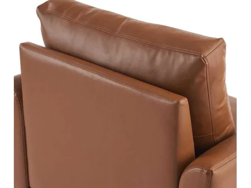 Kunstleren Chesterfield Fauteuil Met Dik Kussen - Goud Metalen Poten - Bruin