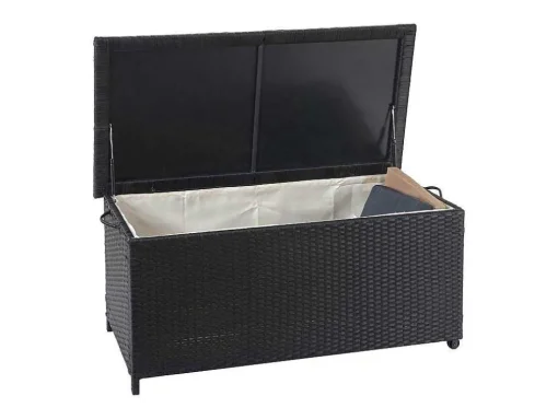 Kussenbox Van Polyrattan Mcw-D88 Iii, Premium Zwart, 51X100X50Cm 170L