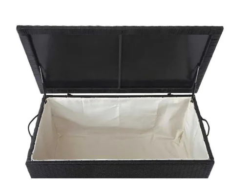 Kussenbox Van Polyrattan Mcw-D88 Iii, Premium Zwart, 63X135X52Cm 320L