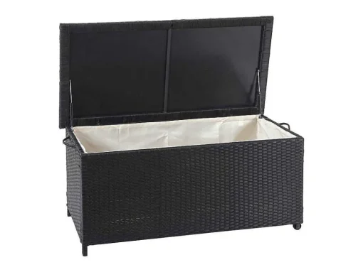 Kussenbox Van Polyrattan Mcw-D88 Iii, Premium Zwart, 51X100X50Cm 170L