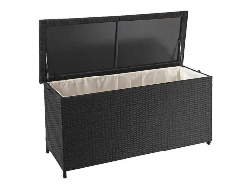 Kussenbox Van Polyrattan Mcw-D88 Iii, Premium Zwart, 63X135X52Cm 320L