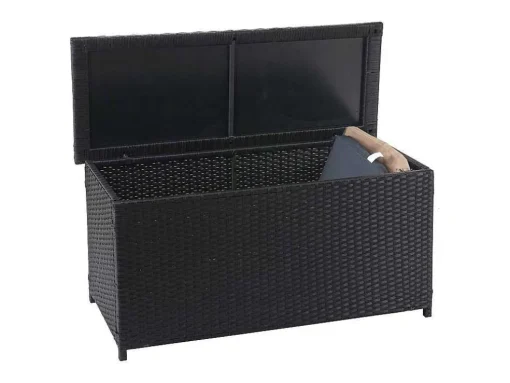 Kussenbox Van Polyrattan Mcw-D88 Iii, Basic Zwart, 63X135X52Cm 320L