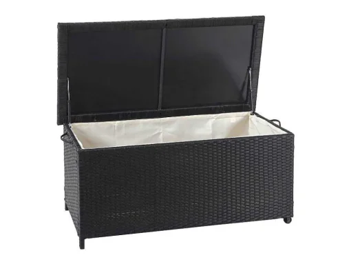 Kussenbox Van Polyrattan Mcw-D88 Iii, Premium Zwart, 51X115X59Cm 250L